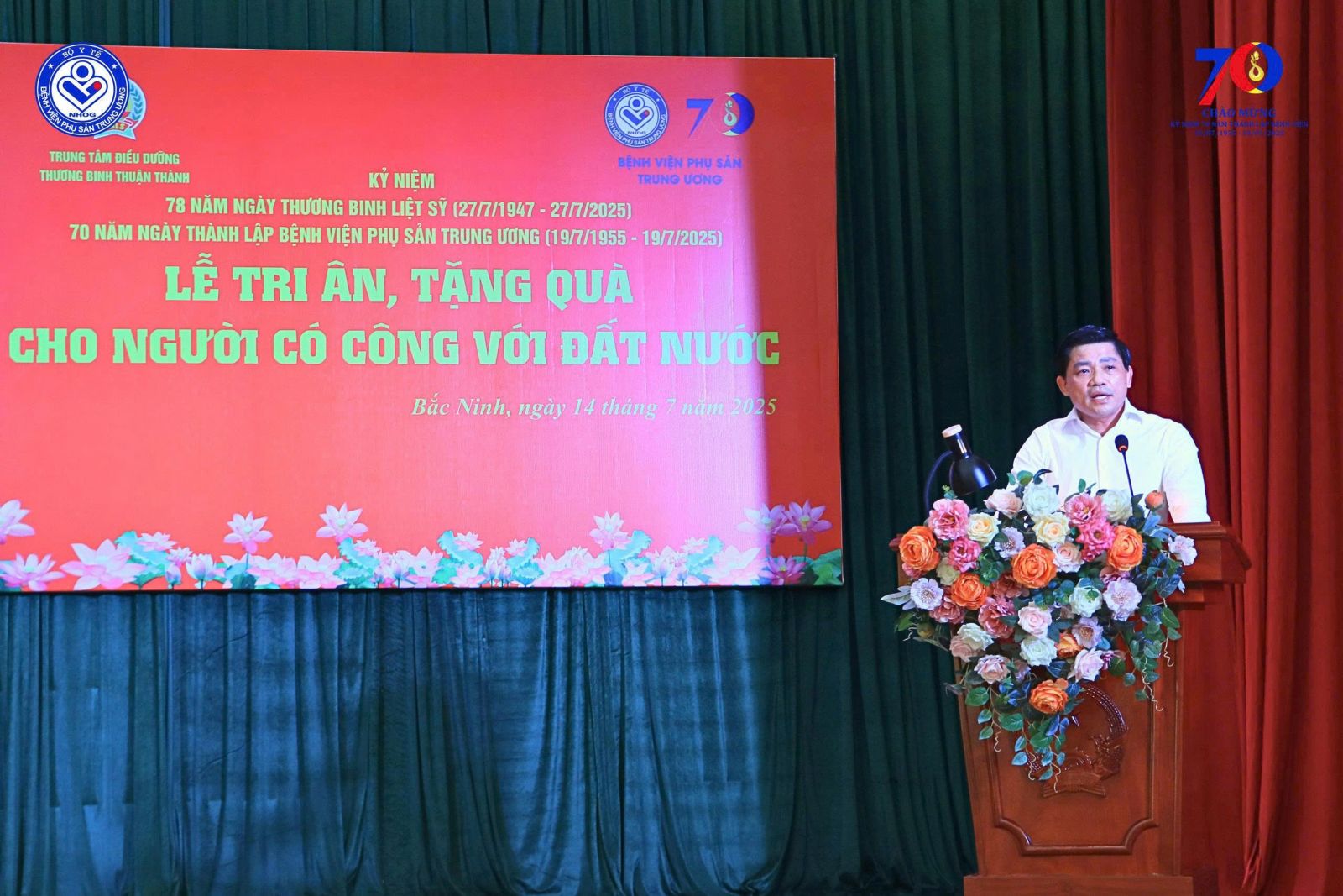  TTND.GS.TS Nguyễn Duy Ánh chia sẻ trong lễ tri ân, bày tỏ lòng biết ơn sâu sắc đối với các thương, bệnh binh